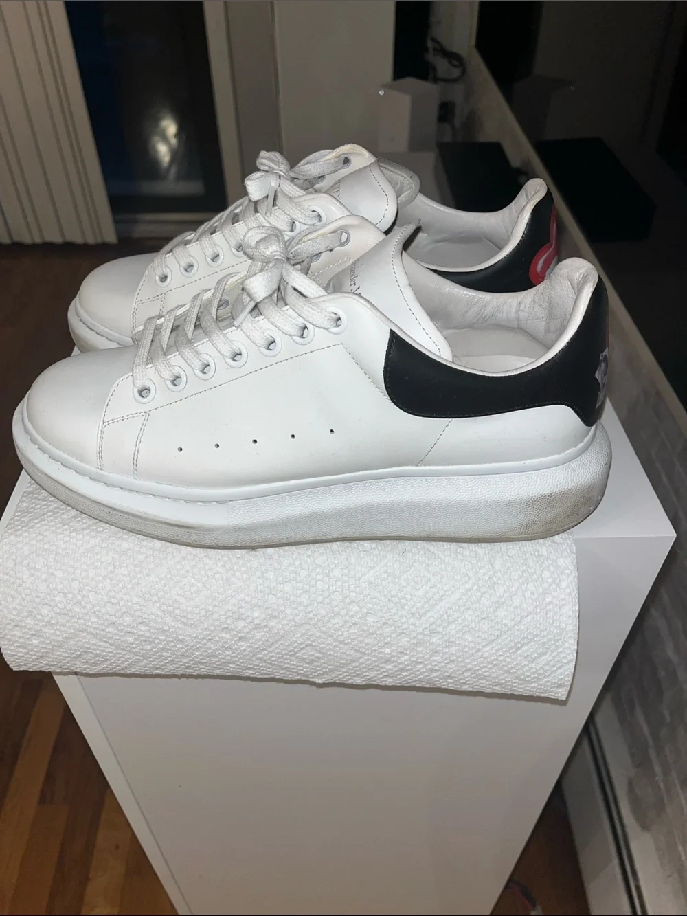 Alexander McQueen White Leather Platform Sneakers